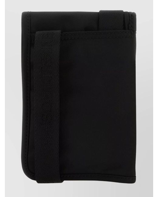 Maison Kitsuné Black Nylon Phone Case With Adjustable Shoulder Strap for men