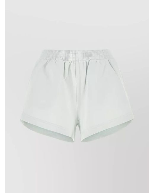 Balenciaga White Elastic Waistband Cotton Flared Shorts for men