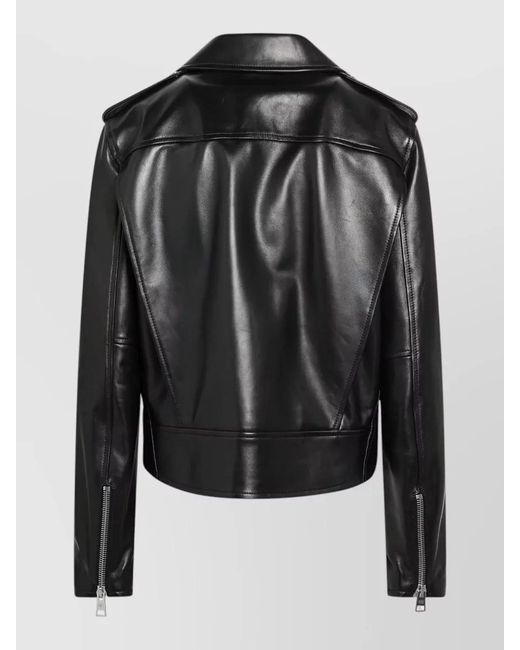 Balenciaga Black Cropped Jacket Long Sleeves Notched Lapels