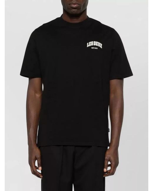 Les Deux Black Brady Hoop Graphic Print Crew Neck T-Shirt for men