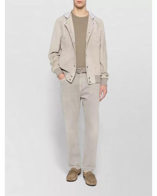 Eleventy Natural Suede Hooded Jacket for men