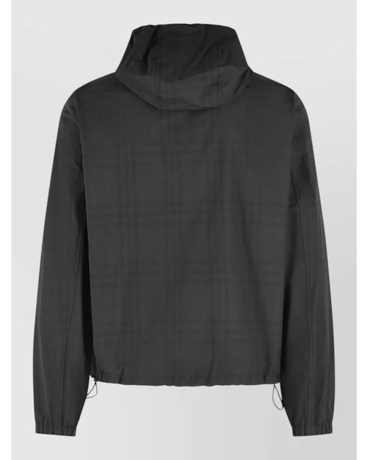 Burberry Black Newport Hooded Cotton Plaid Down Jacket for men