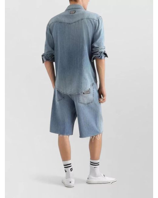 Dolce & Gabbana Blue Denim Shorts Belt Loops Five Pocket Design for men