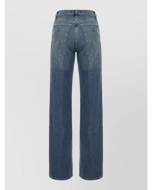 7 For All Mankind Blue Denim Jeans Faded Wash Five Pocket Design