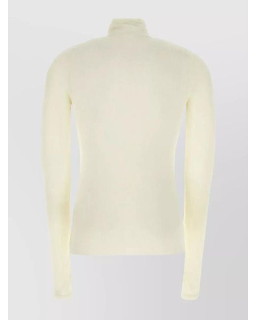 AMI White Fine-Knit Sweater for men