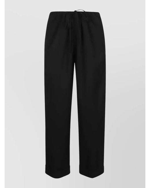 The Row Black Delano Tailored Pant Cuffed Hem Design