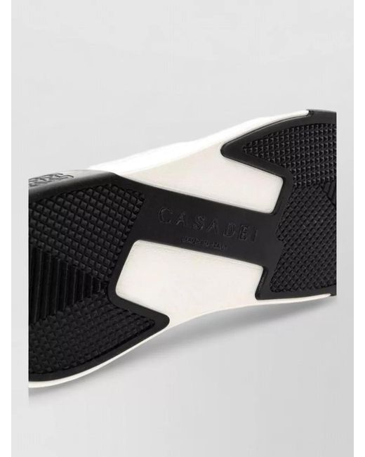 Casadei White Leather Lace-Up Sneakers
