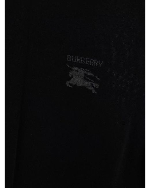 Burberry Black Wool Crewneck Sweater for men
