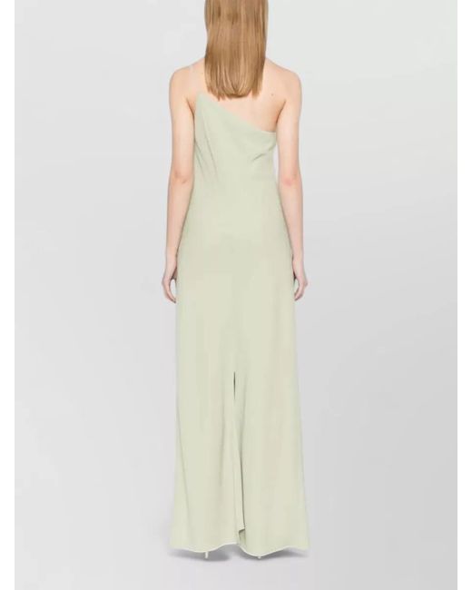 Staud White Beaded One-Shoulder Maxi Dress