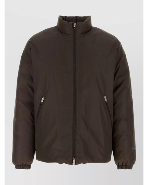 Jil Sander Black Polyester Down Jacket Elastic Cuffs Pockets Collar for men