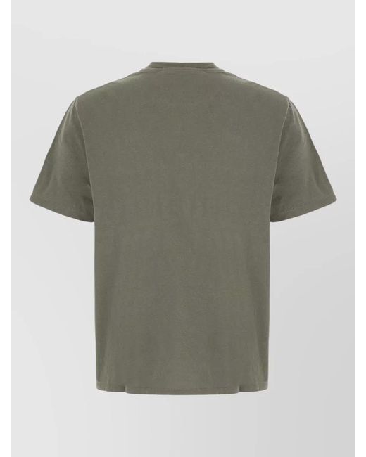 Our Legacy Green Ribbed Crew Neck Relaxed-Fit Cotton T-Shirt for men