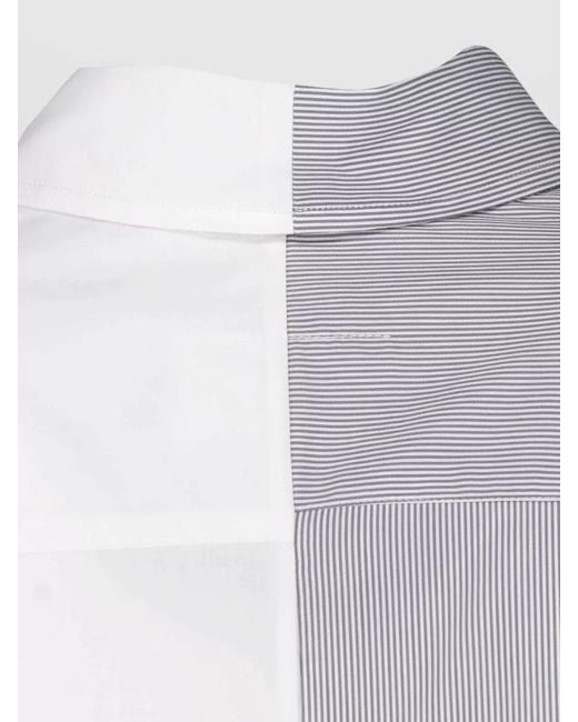 MM6 by Maison Margiela White Regular Fit Shirt Striped Graphic Panel Design for men