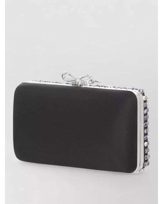 Self-Portrait Gray The Bow Clutch Bag