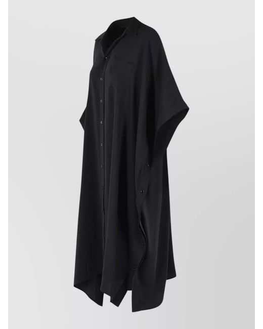 MM6 by Maison Margiela Black Polyester Midi Dress