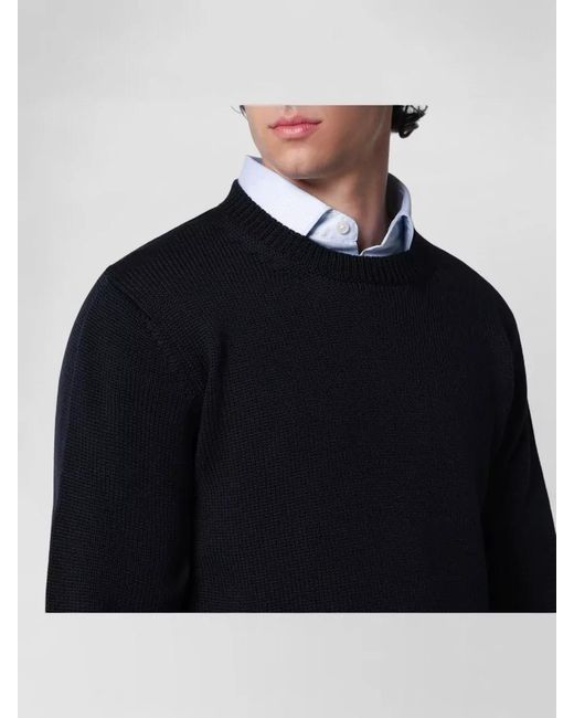 Roberto Collina Blue Crew Neck Knit Sweater Long Sleeves for men