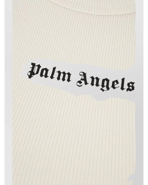Palm Angels Natural Ribbed Sleeveless Top Knitwear Piece