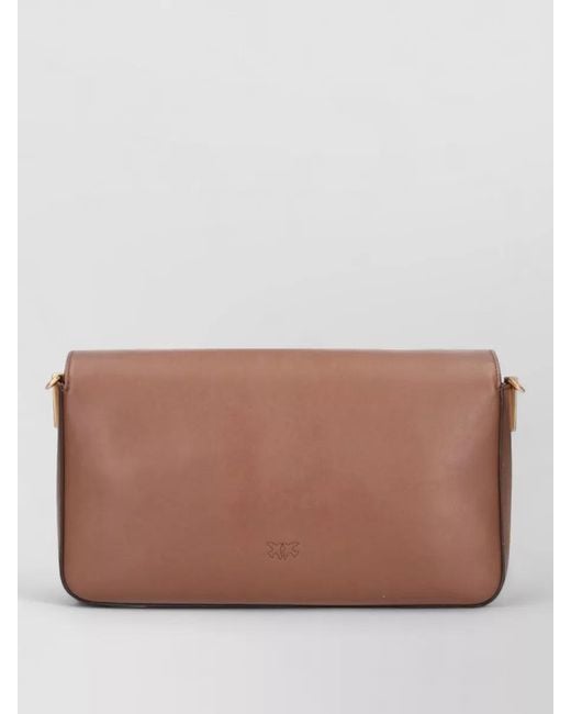 Pinko Brown Na Leather Clutch Bag