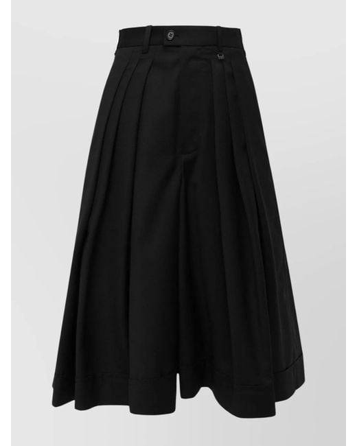 Vivienne Westwood Black Virgin Wool Mid-Rise Wide-Leg Cropped Trousers