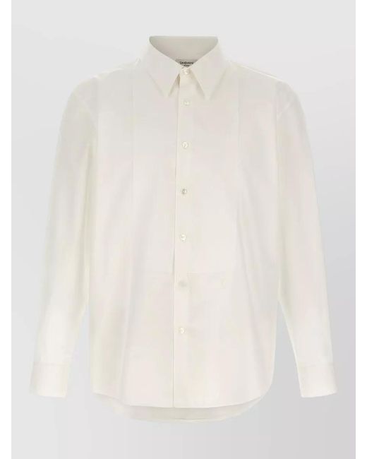 Saint Laurent White Cotton Plastron Shirt for men