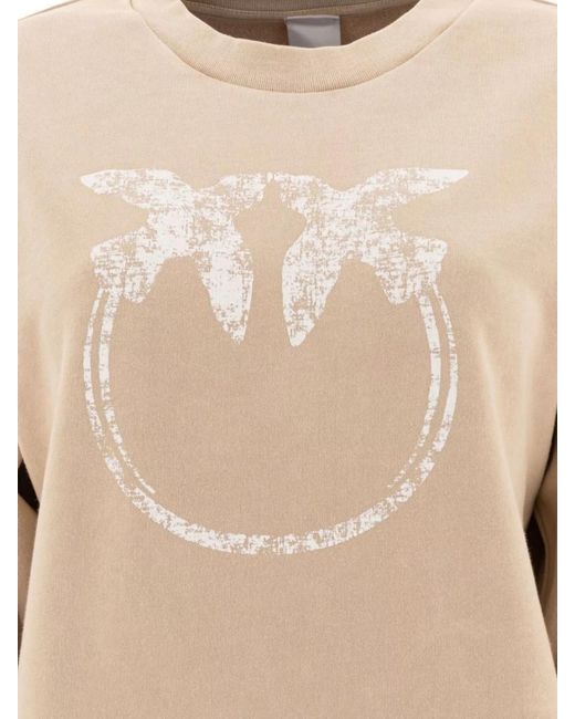 Pinko Natural Cotton Logo Print Sweatshirt