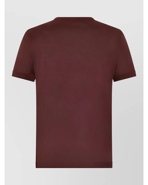 Dolce & Gabbana Red Silk Crew Neck Regular Fit T Shirt for men