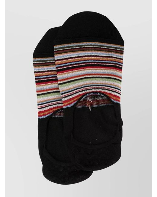 Paul Smith Black Striped Ankle Socks