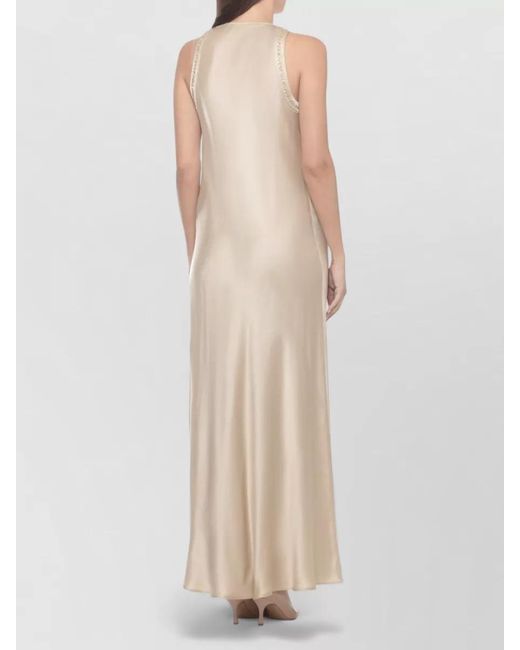 Antonelli Natural Silk Blend Sleeveless Sequin Maxi Dress