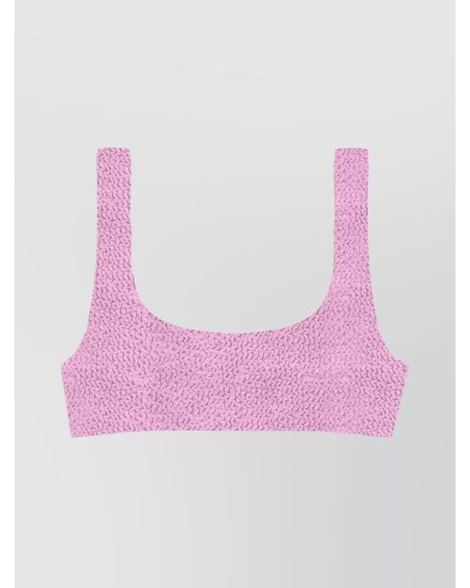 Mc2 Saint Barth Pink Crinkle Bralette Bikini Top