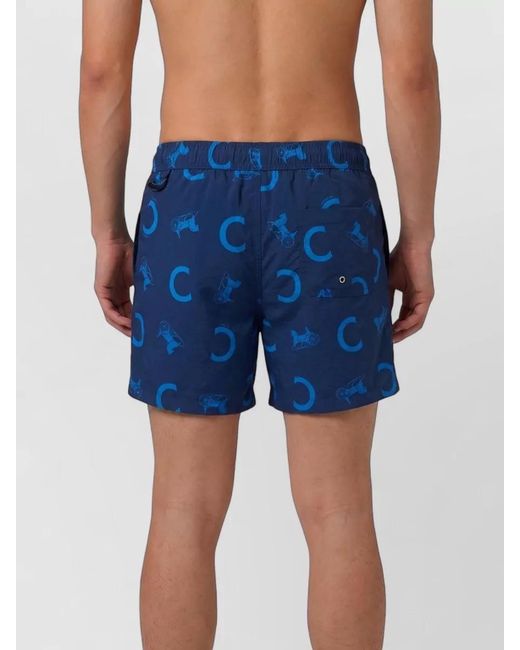 Céline Blue Printed Mid-Rise Swim Shorts for men