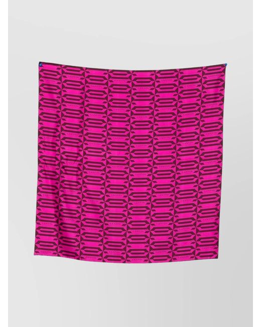 Lanvin Pink Geometric Pattern Lightweight Rectangular Scarf