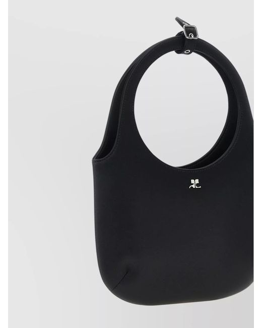 Courreges Black Holy Satin Shoulder Bag