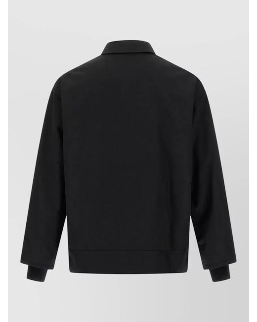 Comme des Garçons Black Wool Shirt Jacket Collared Pockets Adjustable Hem for men