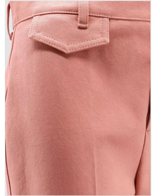 Chloé Cotton High Waist Flared Trousers With Back Pockets
