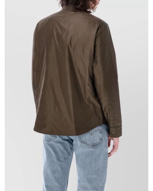 Aspesi Brown Buttoned Cuffs Lightweight Long Sleeves Collar for men