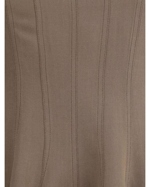 Brunello Cucinelli Natural Linen Sleeveless Round-Neck Maxi Dress