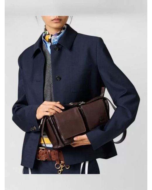 Miu Miu Brown Matelassé Lamb Leather Tote Bag