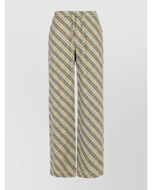 Burberry Natural Printed Wide-Leg Trousers