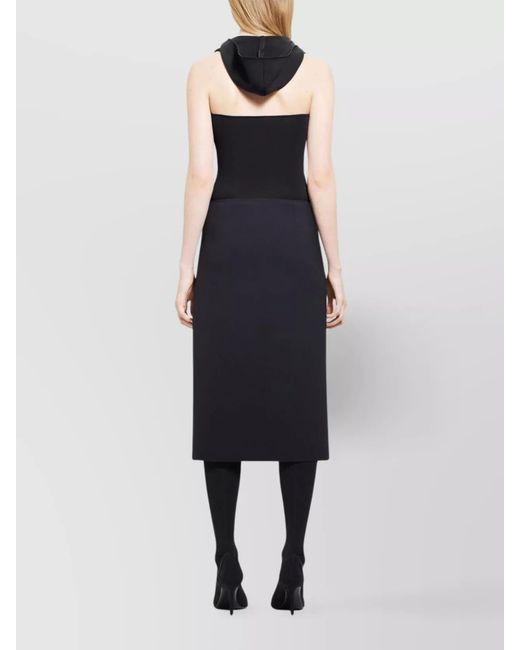 Courreges Black Hooded Halterneck Sleeveless Bodysuit