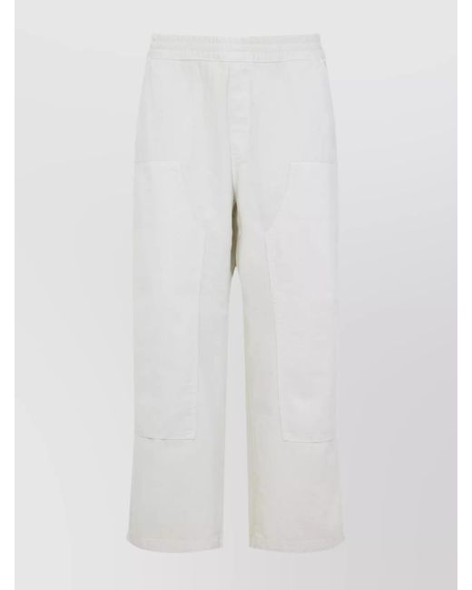 Carhartt White Cotton Wide-Leg Trousers for men