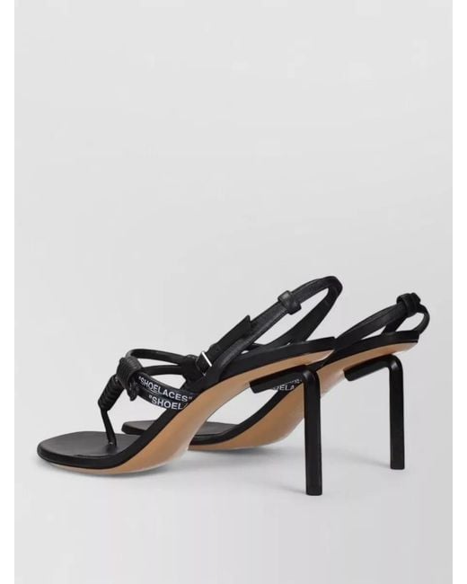 Off-White c/o Virgil Abloh Black Leather Thong Sandals
