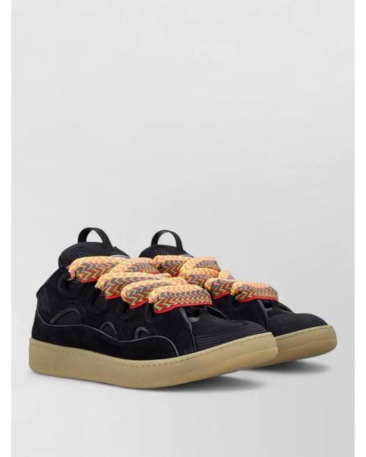 Lanvin Blue Leather Low-Top Sneakers for men