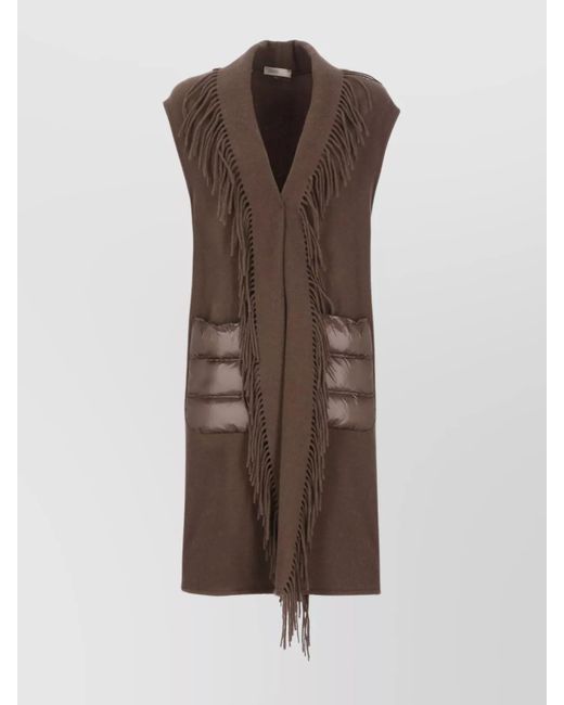 Herno Brown Wool Fringe Vest
