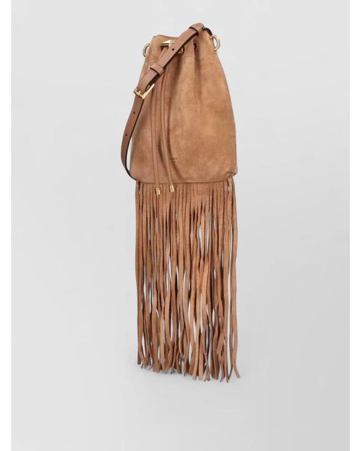 Jimmy Choo Natural Bon Bon Leather Bucket Bag