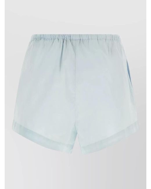 ROTATE BIRGER CHRISTENSEN Blue Poplin Shorts Featuring Practical Side Pockets