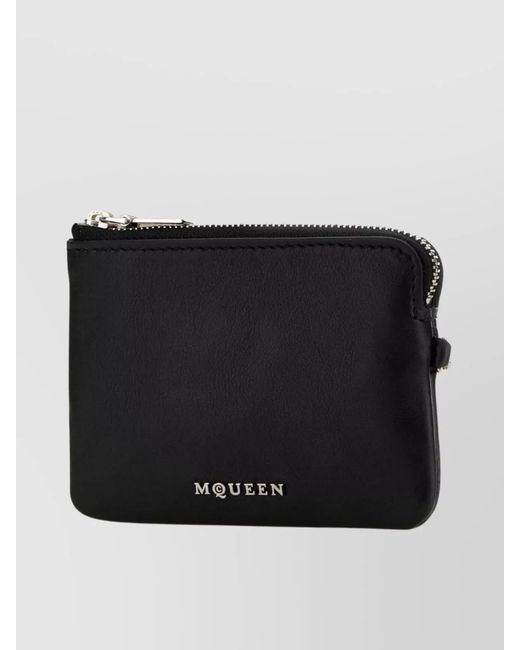 McQueen Black Leather Card Holder