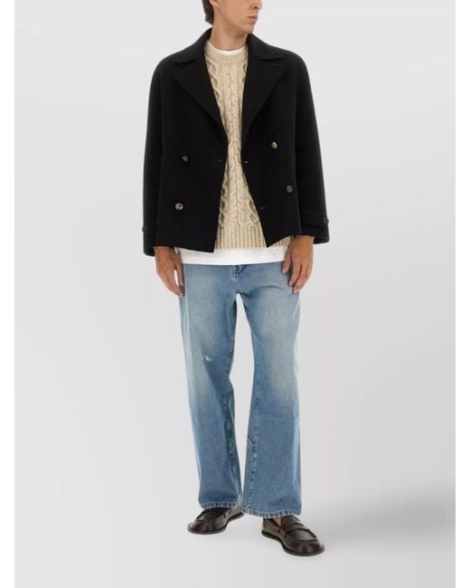 Moschino Black Cashmere Double-Breasted Blazer for men