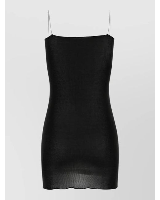 GIMAGUAS Black Viscose Tesa Mini Dress Sheer Straps