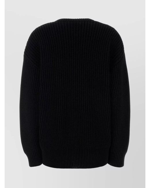 MARINE SERRE Black Oversized Cotton Jumper