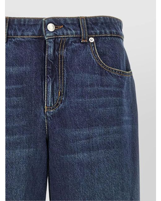 McQueen Blue Denim Wide-Leg Jeans