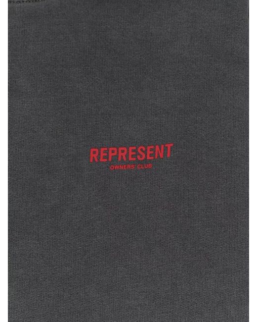 Represent Gray Hooded Sweatshirt Drawstring Hood Front Pocket for men
